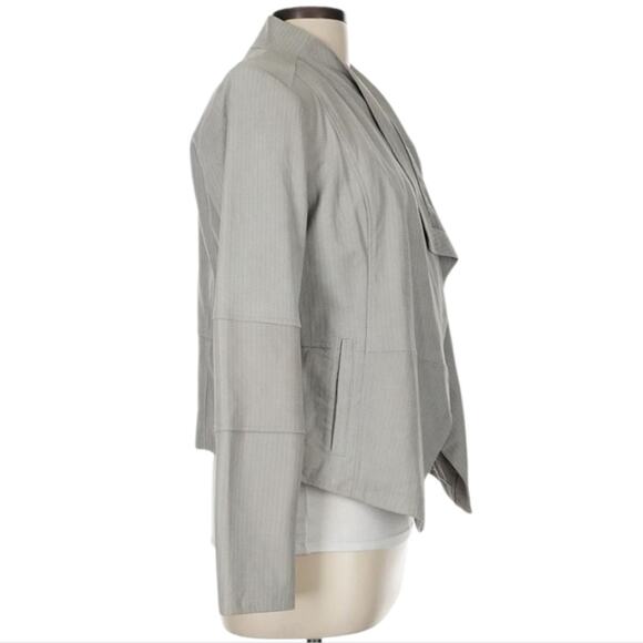 G.I.L.I. Got It Love It Elegant Gray Leather Waterfall Women's‎ Jacket Size 10 - Picture 11 of 12